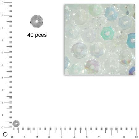 Rondelles facettées dépolies - Cristal de roche - 6 x 3 mm x 40 pces