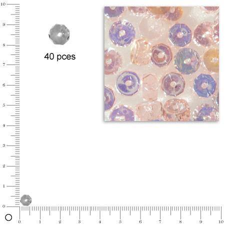 Rondelles facettées dépolies - Quartz rose - 6 x 3 mm x 40 pces