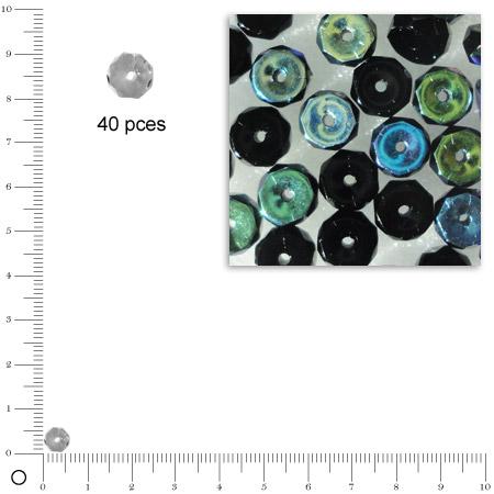 Rondelles facettées dépolies - Onyx - 6 x 3 mm x 40 pces