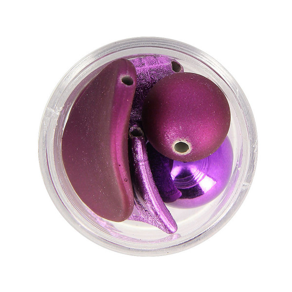 Sachet de perles en résine - Camaïeu de violet - Taille aléatoire de 12 à 35 mm