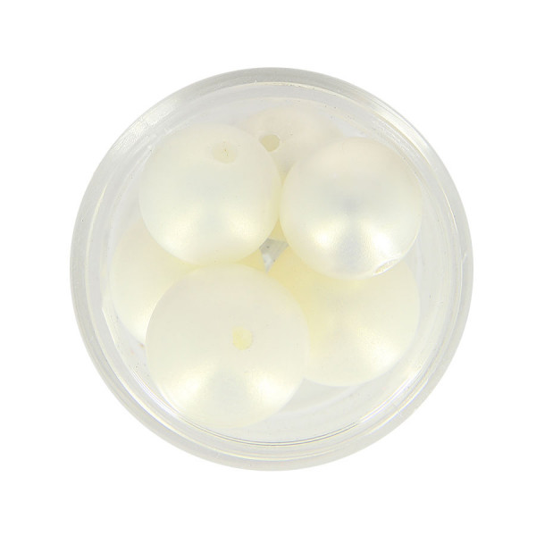 Sachet de perles nacrées - Blanc nacré - Taille aléatoire Ø de 13 à 15 mm