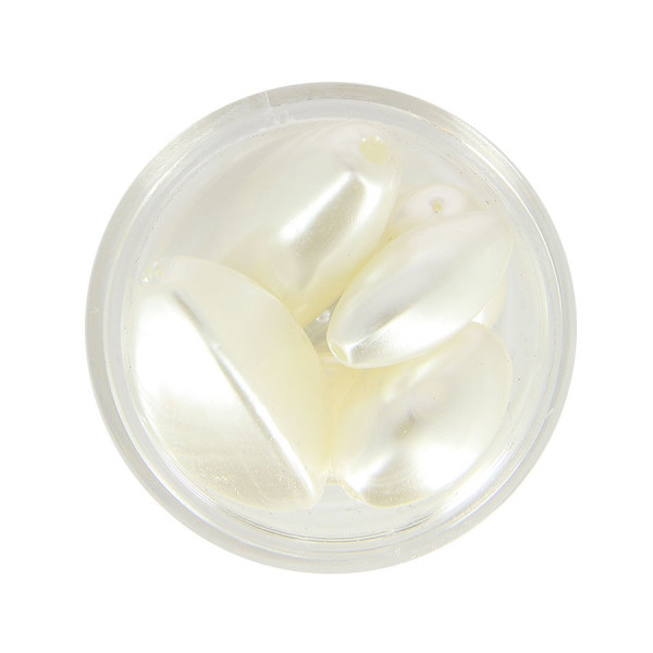 Sachet de perles nacrées - Blanc nacré - Taille aléatoire de 18 à 35 mm