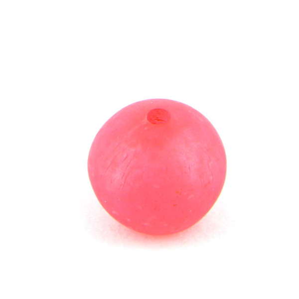 Perle translucide ronde en résine - Rose fuchsia - 14 x 14 mm