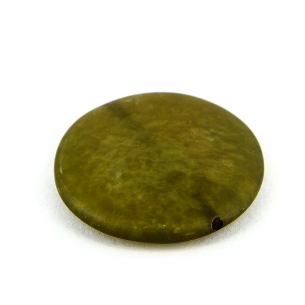 Perle résine translucide palet en métal - Noir et jaune - 40 mm