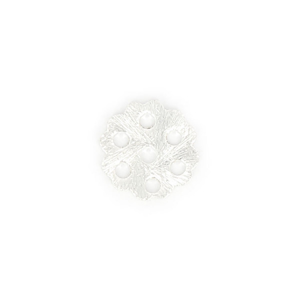 Perle pétale fleurs 7 trous en métal - Argent brillant - 12 x 12 mm