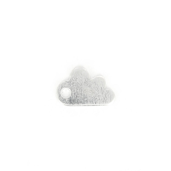 Estampe nuage en métal - Argent brillant - 12 x 8 mm