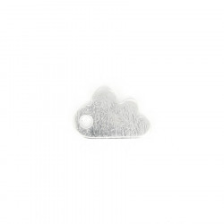 Estampe nuage en métal - Argent brillant - 12 x 8 mm