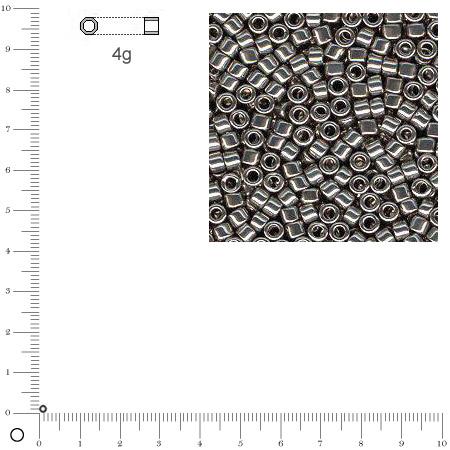 Miyuki Delicas 11/0 métallique - Gris acier DB0021 - 4 g
