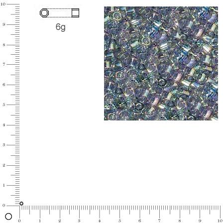 Miyuki Delicas 11/0 transparent rainbow - Bleu électrique DB0111 - 6 g