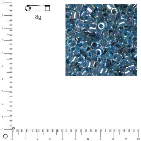 Miyuki Delicas 11/0 transparent rainbow - Bleu azur DB0058 - 8 g