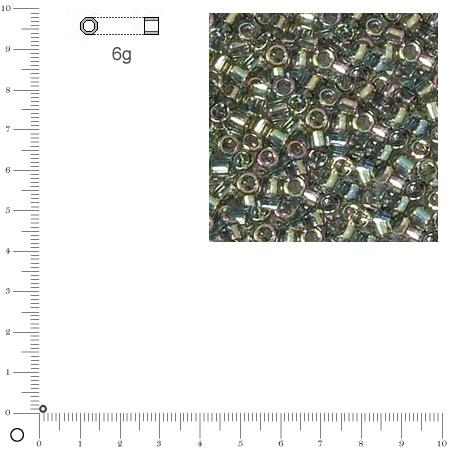 Miyuki Delicas 11/0 transparent rainbow - Gris argenté DB0107 - 6 g