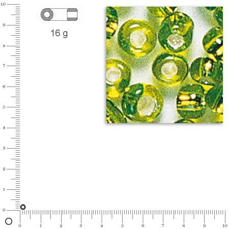 Rocailles intérieur argenté - Vert clair - Ø 2,6 mm x 16 g