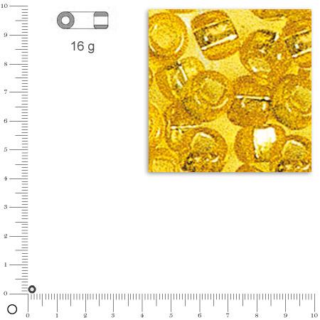 Rocailles intérieur argenté - Jaune - Ø 2,6 mm x 16 g