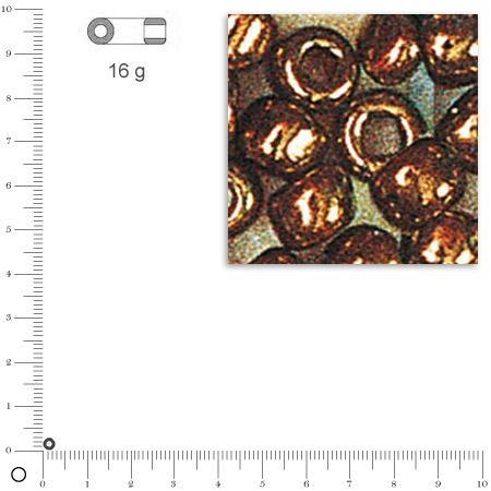 Rocailles intérieur argenté - Cuivre - Ø 2,6 mm x 16 g