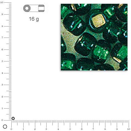 Rocailles intérieur argenté - Vert - Ø 2,6 mm x 16 g