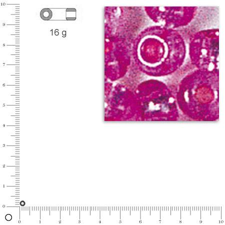 Rocailles intérieur argenté - Rose foncé - Ø 2,6 mm x 16 g