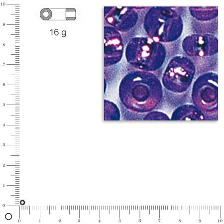 Rocailles intérieur argenté - Lilas - Ø 2,6 mm x 16 g