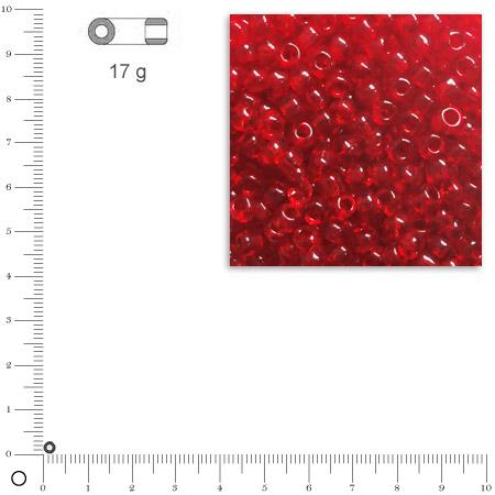 Rocailles transparentes - Rouge - Ø 2,6 mm x 17 g