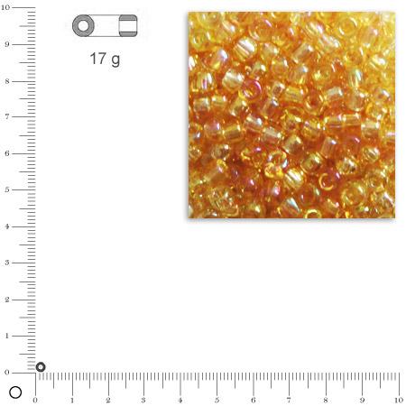 Rocailles transparentes lustrées - Or - Ø 2,6 mm x 17 g