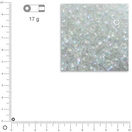 Rocailles transparentes lustrées - Argent - Ø 2,6 mm x 17 g