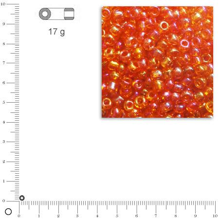 Rocailles transparentes lustrées - Orange - Ø 2,6 mm x 17 g