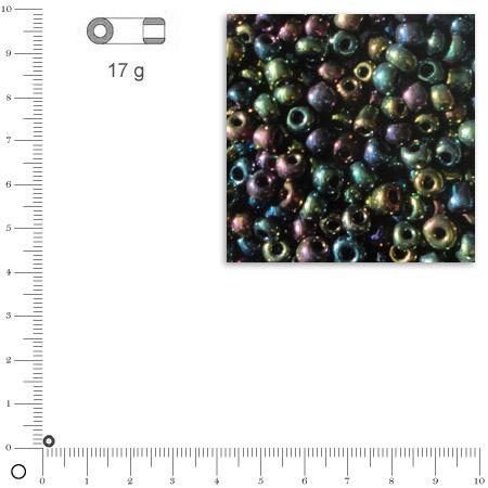 Rocailles opaques lustrées - Noir - Ø 2,6 mm x 17 g