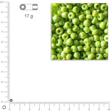 Rocailles opaques lustrées - Vert clair - Ø 2,6 mm x 17 g