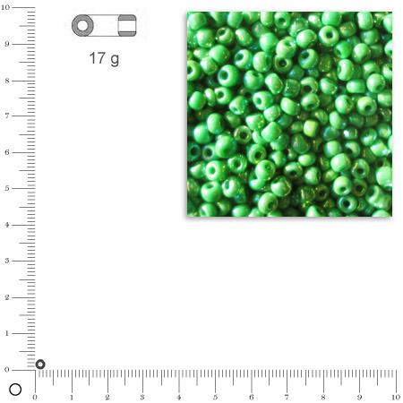 Rocailles opaques lustrées - Vert - Ø 2,6 mm x 17 g