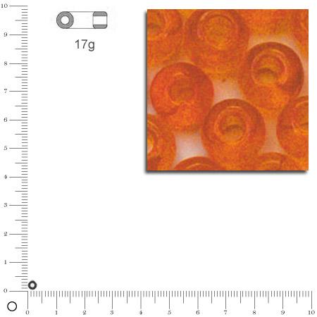 Mini-rocailles transparentes - Orange - Ø 2 mm x 17 g