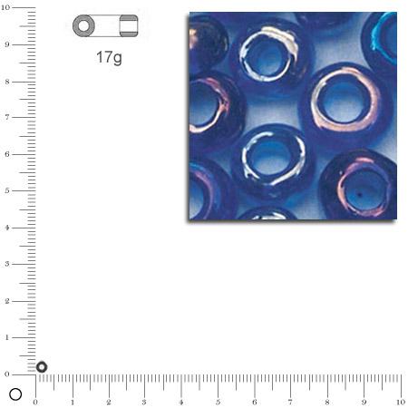 Mini-rocailles transparentes lustrées - Bleu foncé - Ø 2 mm x 17 g