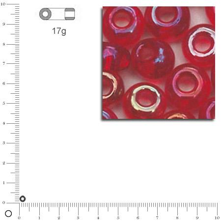 Mini-rocailles transparentes lustrées - Rouge vin - Ø 2 mm x 17 g