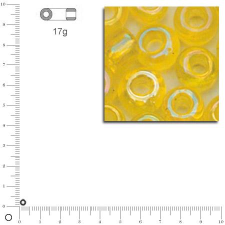 Mini-rocailles transparentes lustrées - Jaune - Ø 2 mm x 17 g