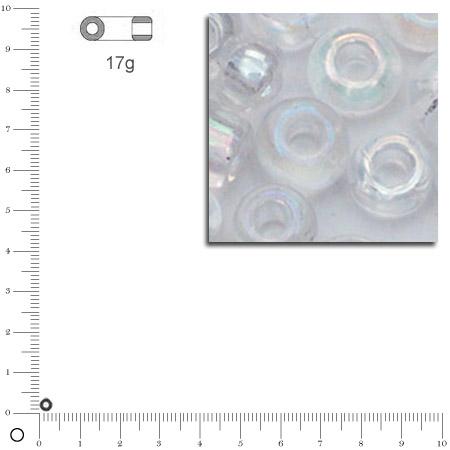 Mini-rocailles transparentes lustrées - Argent - Ø 2 mm x 17 g