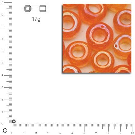 Mini-rocailles transparentes lustrées - Orange - Ø 2 mm x 17 g