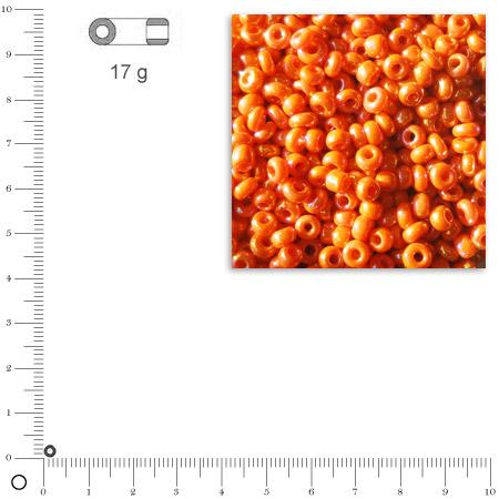 Mini-rocailles opaques lustrées - Orange - Ø 2 mm x 17 g