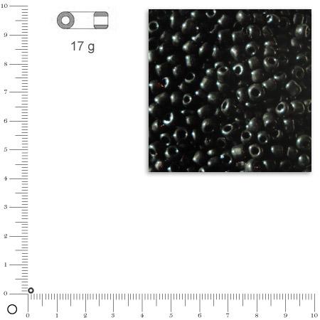 Mini-rocailles opaques - Noir - Ø 2 mm x 17 g
