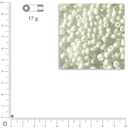 Mini-rocailles opaques - Blanc - Ø 2 mm x 17 g