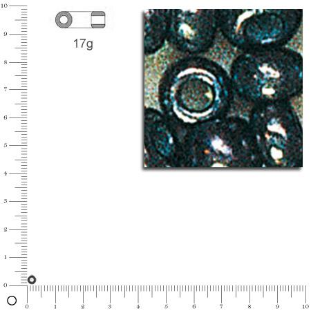 Mini-rocailles intérieur argenté - Hématite rouge - Ø 2 mm x 17 g