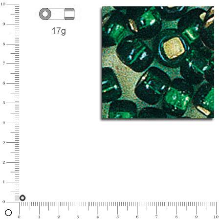 Mini-rocailles intérieur argenté - Vert - Ø 2 mm x 17 g