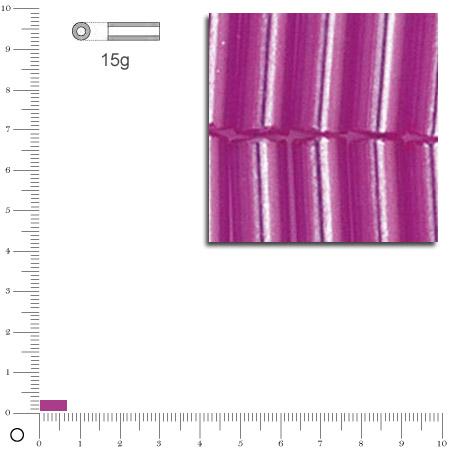 Rocailles tubes - Rose foncé - 7 x 2 mm x 15 g