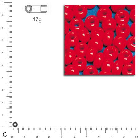 Rocailles indiennes - Rouge - Ø 4,5 mm x 17 g