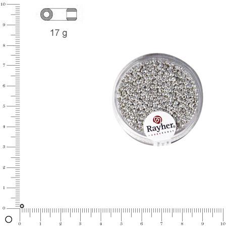 Mini-rocailles nacrées - Argent - Ø 2 mm x 17 g