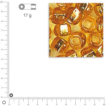 Rocailles intérieur argenté - Or - Ø 4 mm x 17 g