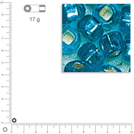 Rocailles intérieur argenté - Turquoise - Ø 4 mm x 17 g