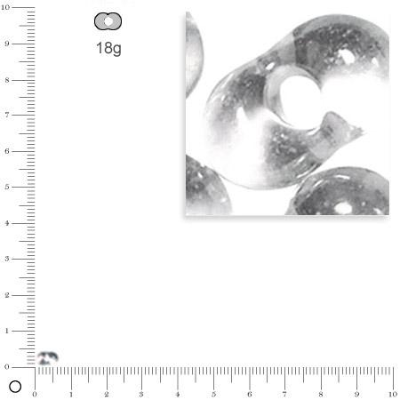 Rocailles Farfalles - Cristal de roche - 3,2 x 6,5 mm x 18 g
