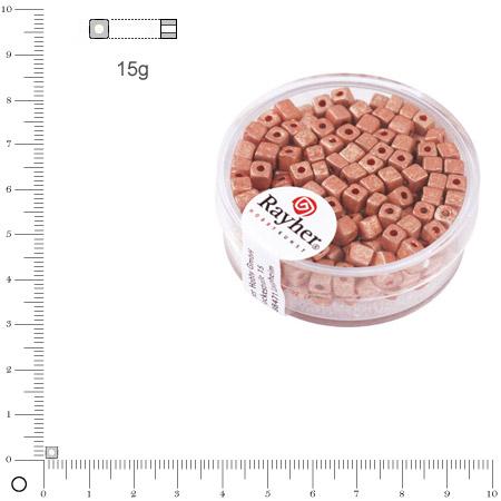 Rocaille Metallic dépoli dé - Rose tendre - 3,4 mm x 15 g