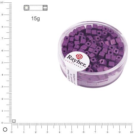 Rocaille Metallic dépoli dé - Violet - 3,4 mm x 15 g