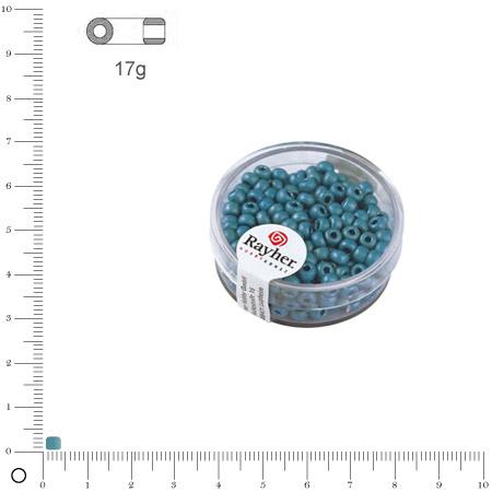 Rocaille Metallic dépoli - Turquoise - Ø 4 mm x 17 g