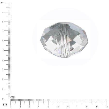 Perle en verre donut à facettes Ø 4 mm - Cristal - lot de 10