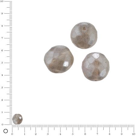 Perles verre antiques à facettes Ø 8 mm - Gris x 20 pces
